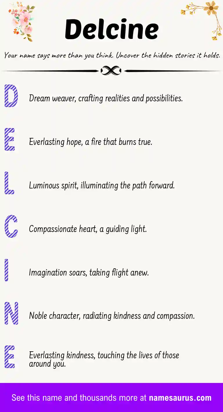 Acrostic poem about Delcine.
