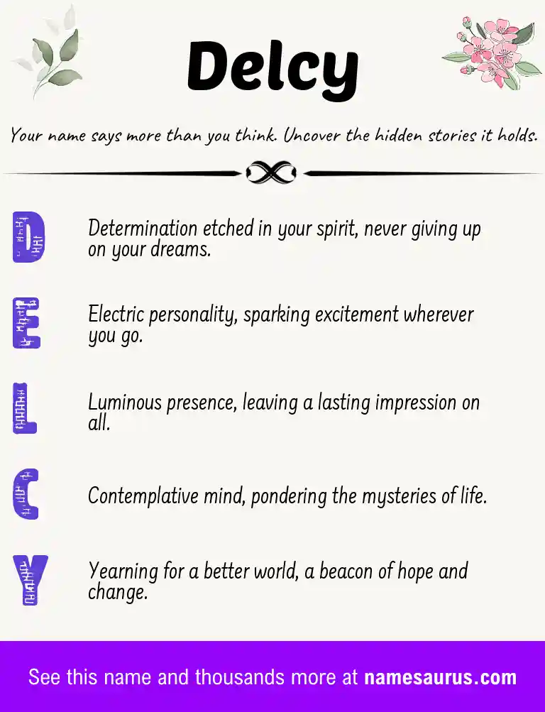 Acrostic poem about Delcy.