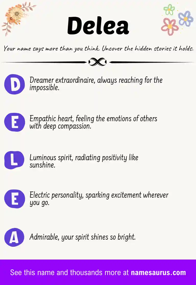 Acrostic poem about Delea.