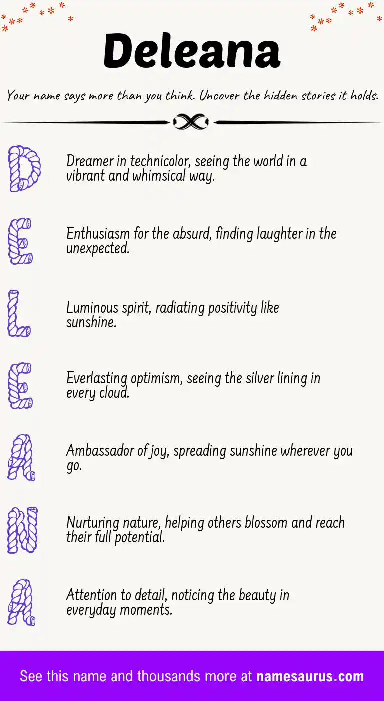 Acrostic poem about Deleana.