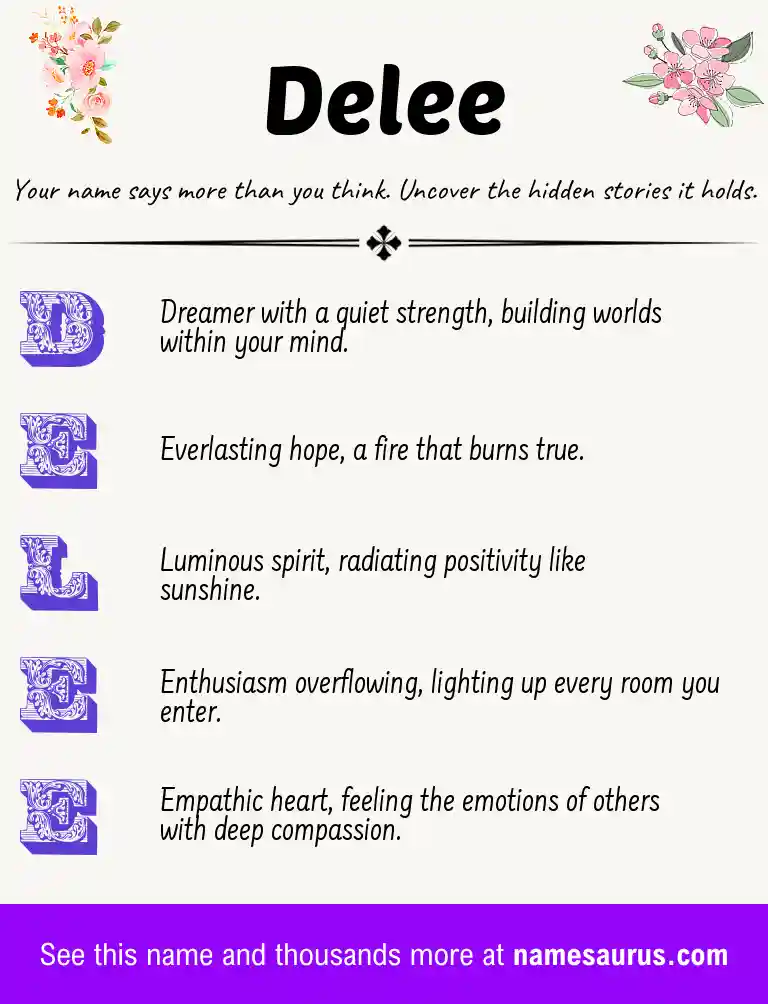 Acrostic poem about Delee.