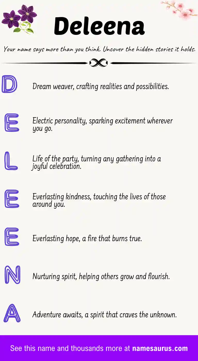 Acrostic poem about Deleena.