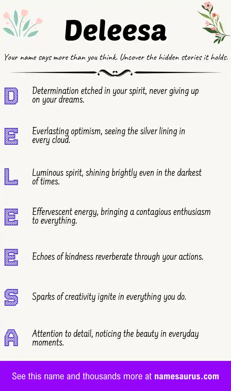Acrostic poem about Deleesa.
