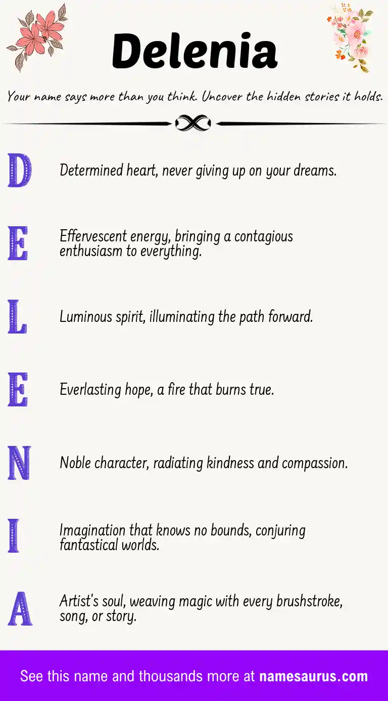 Acrostic poem about Delenia.