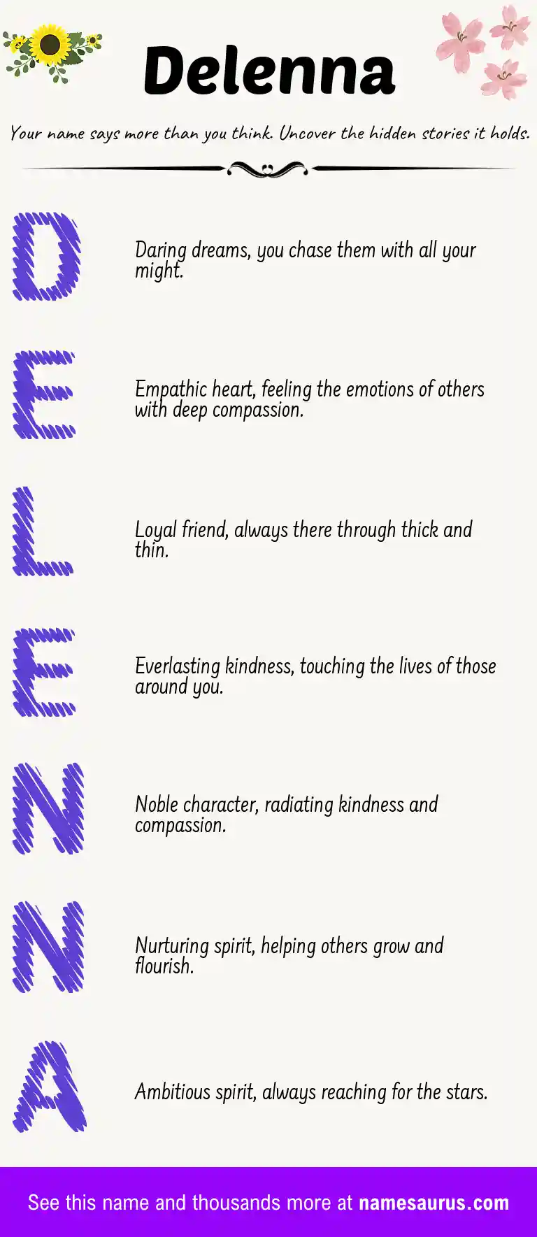 Acrostic poem about Delenna.