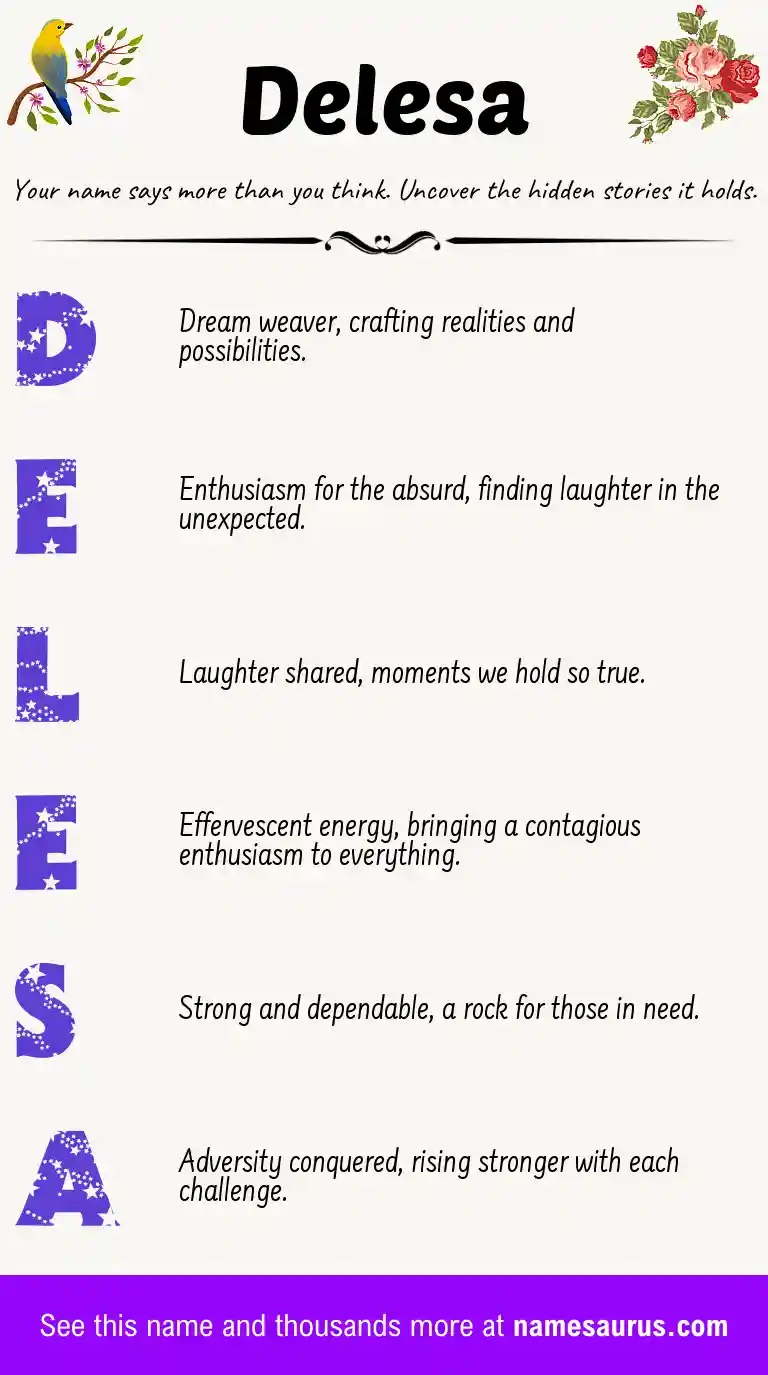 Acrostic poem about Delesa.