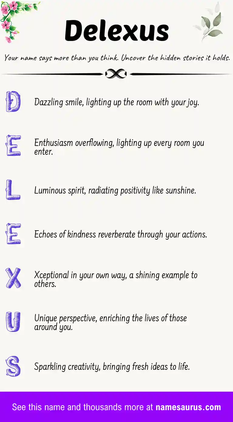 Acrostic poem about Delexus.