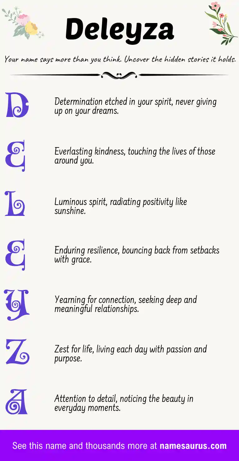Acrostic poem about Deleyza.