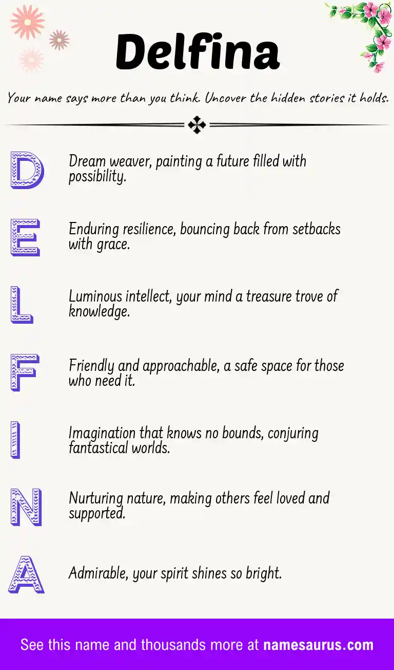Acrostic poem about Delfina.
