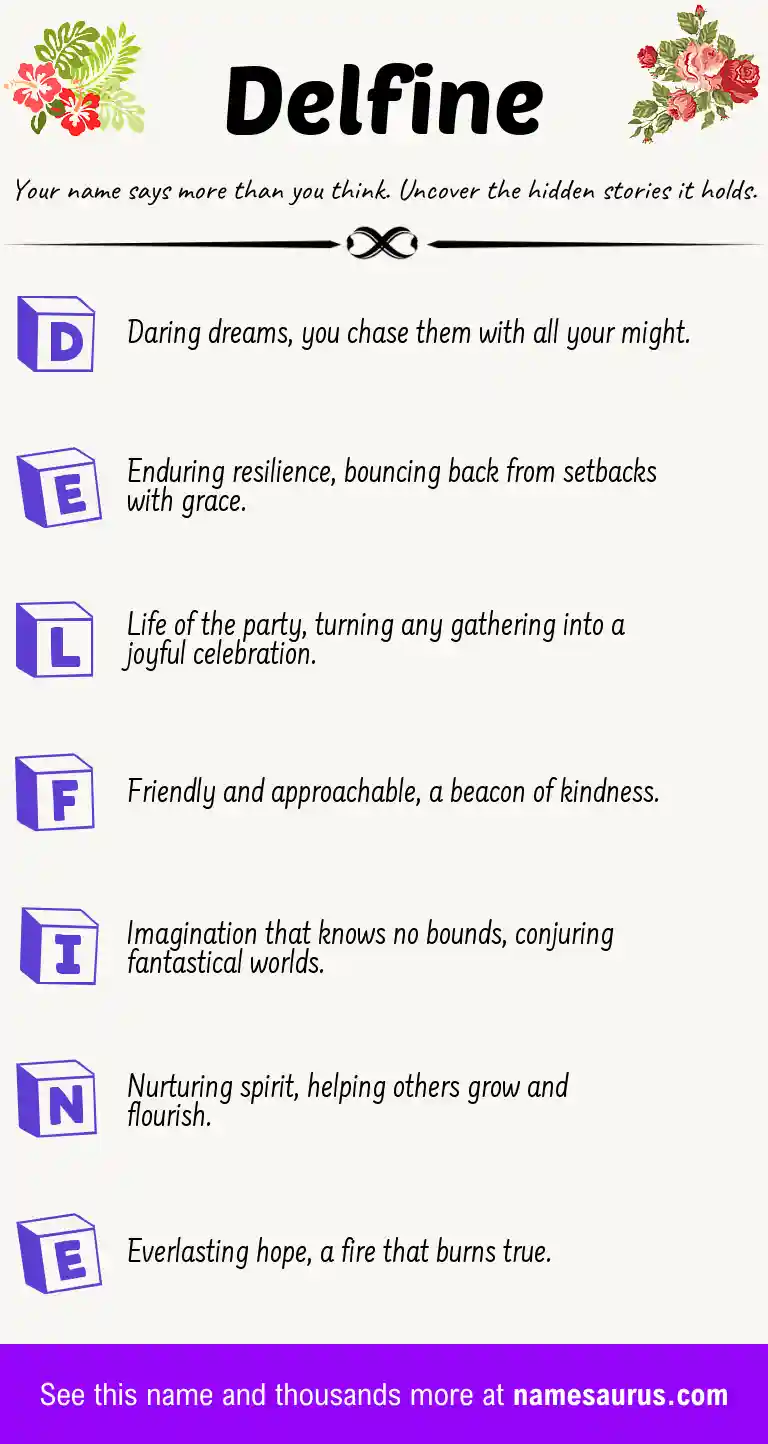 Acrostic poem about Delfine.