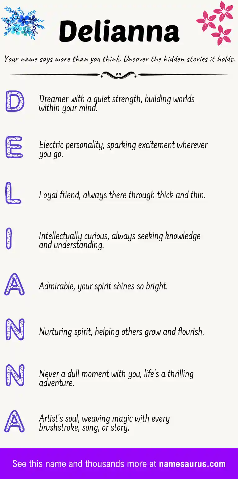 Acrostic poem about Delianna.