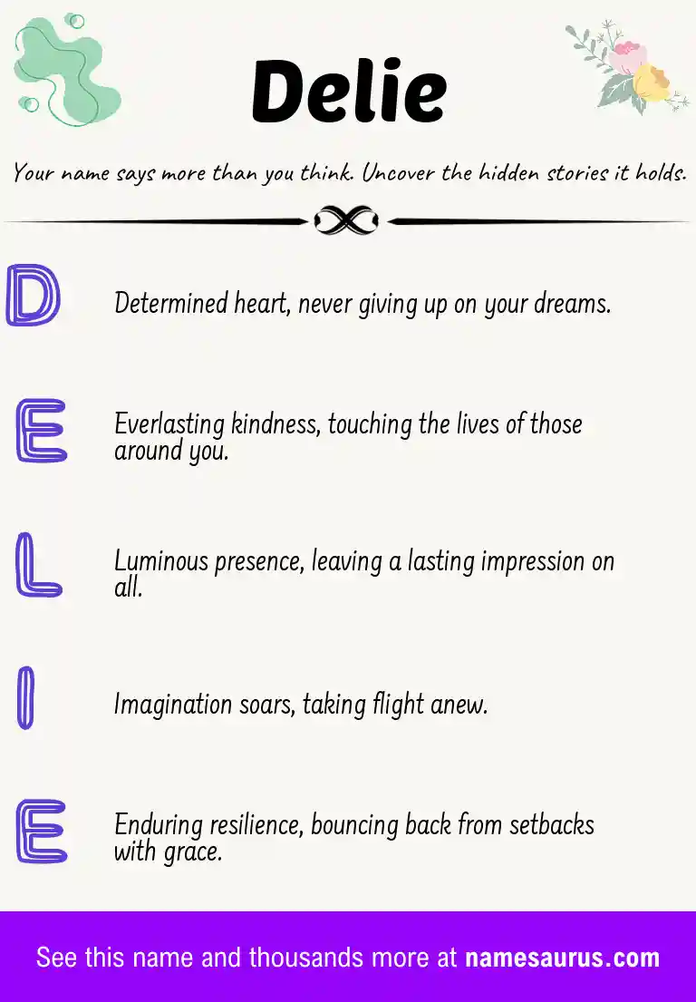 Acrostic poem about Delie.