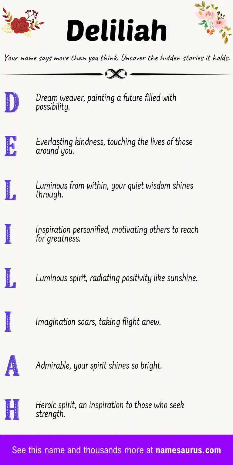 Acrostic poem about Deliliah.