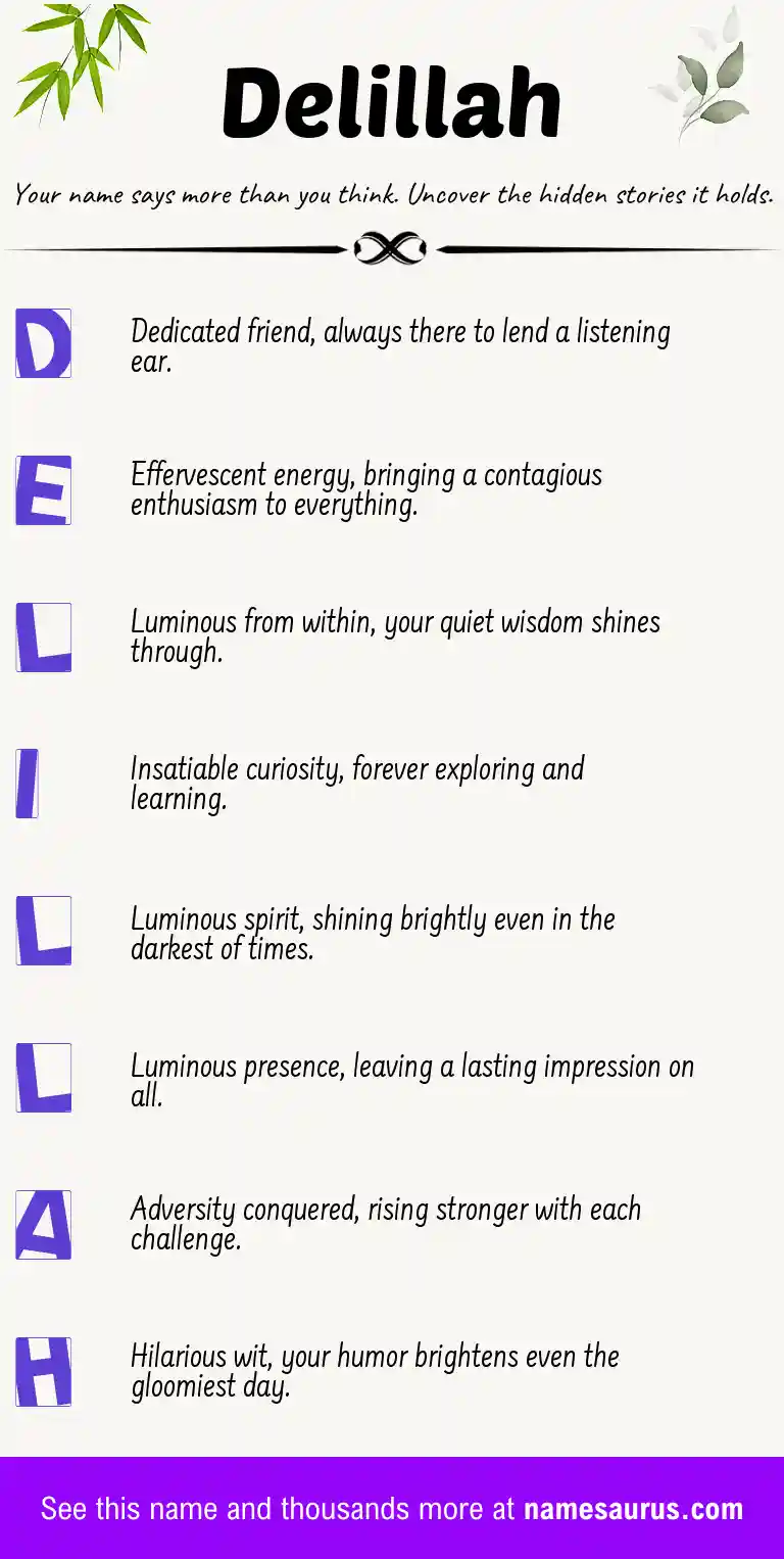 Acrostic poem about Delillah.