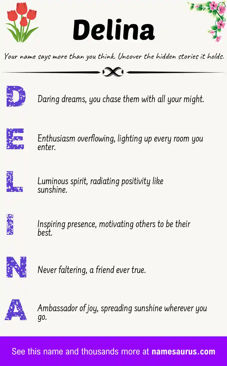 Acrostic poem about Delina.