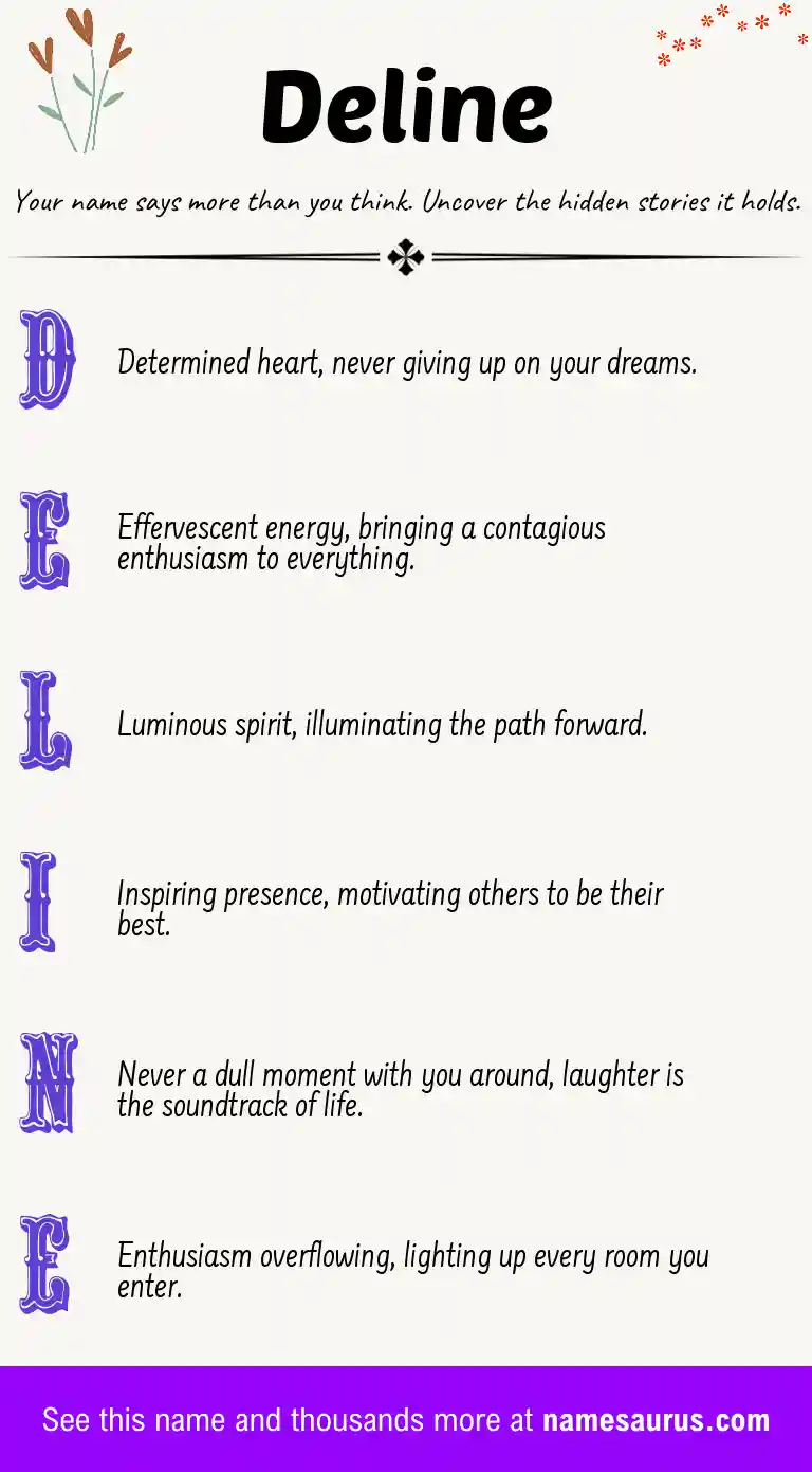 Acrostic poem about Deline.
