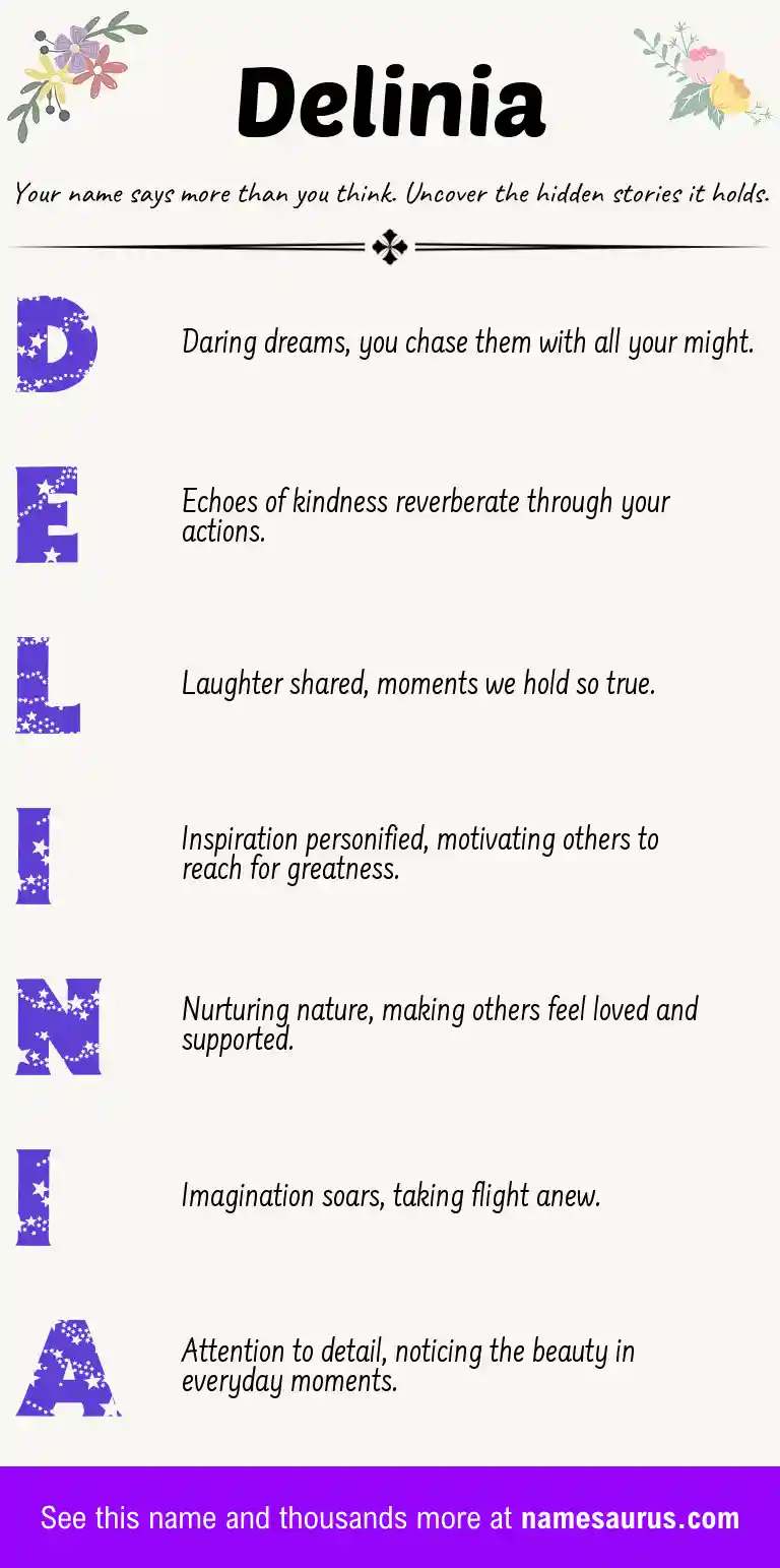 Acrostic poem about Delinia.