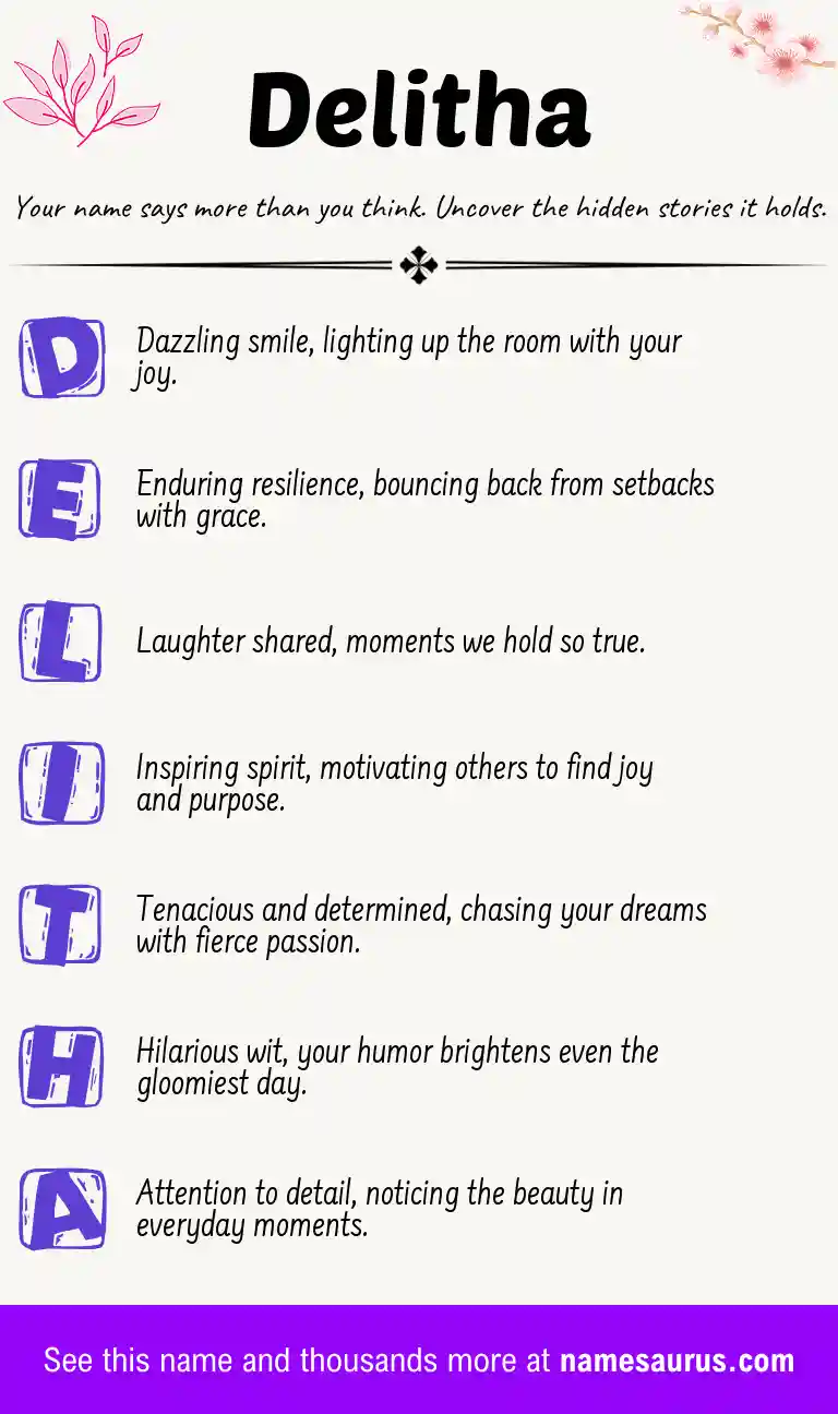 Acrostic poem about Delitha.