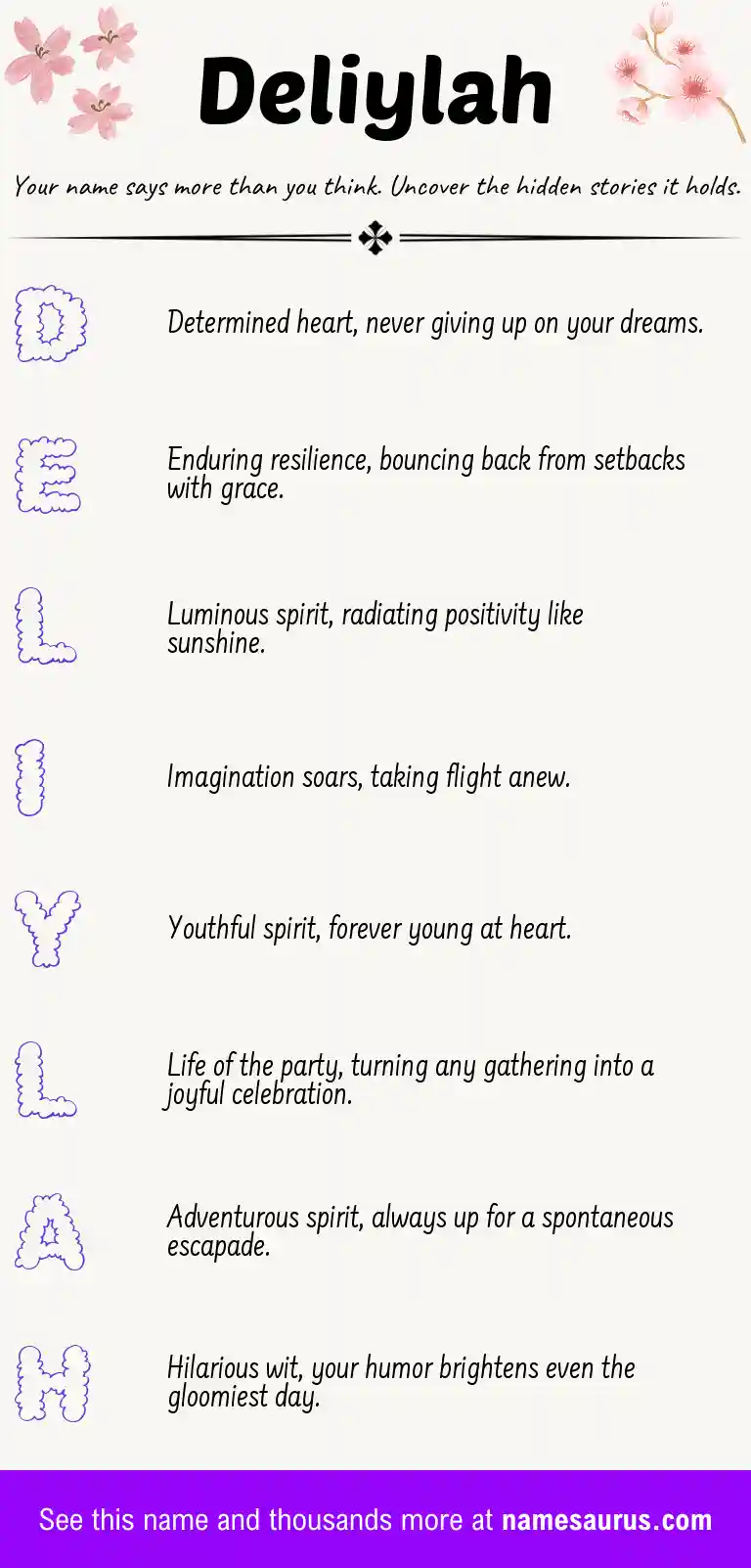 Acrostic poem about Deliylah.