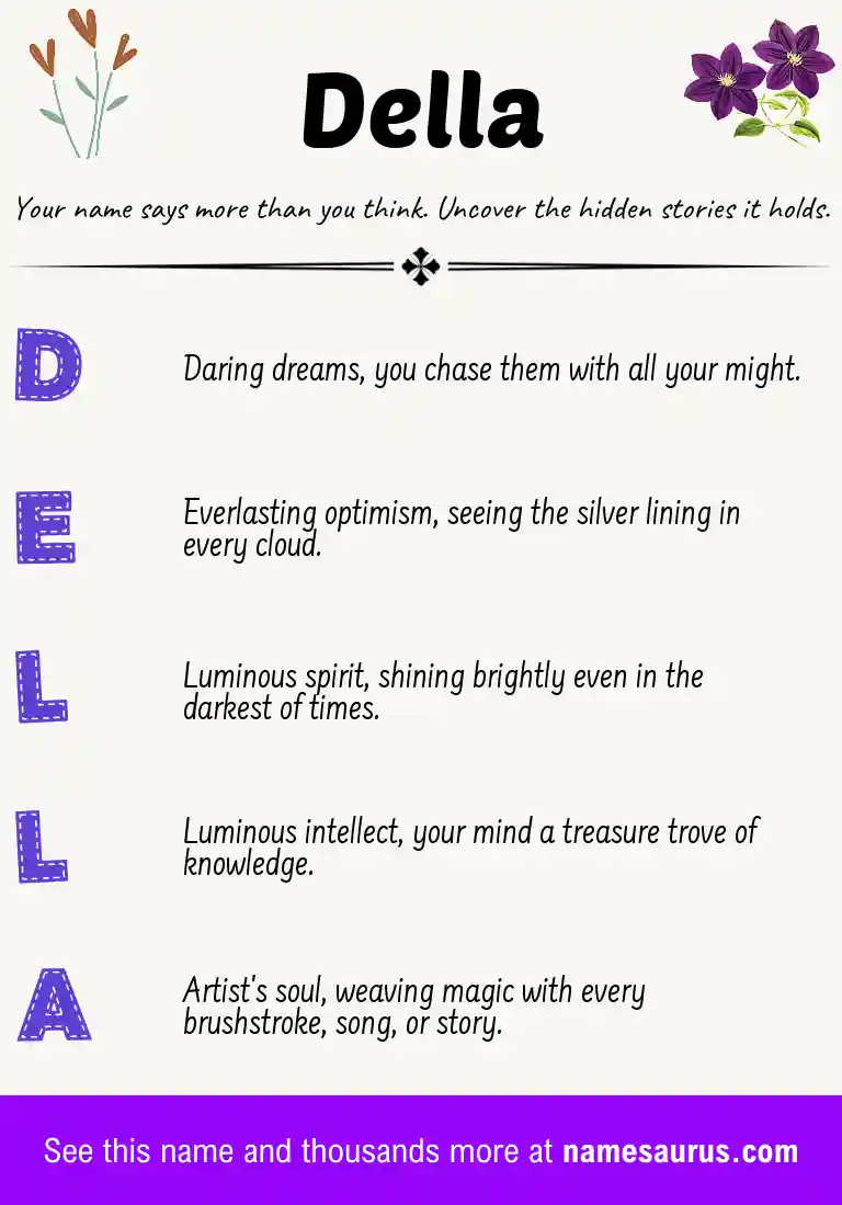 Acrostic poem about Della.