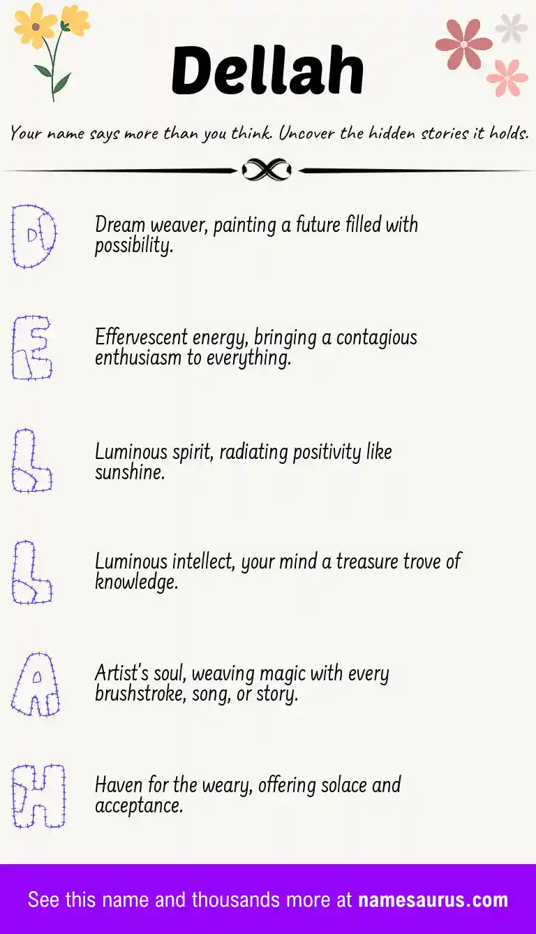 Acrostic poem about Dellah.