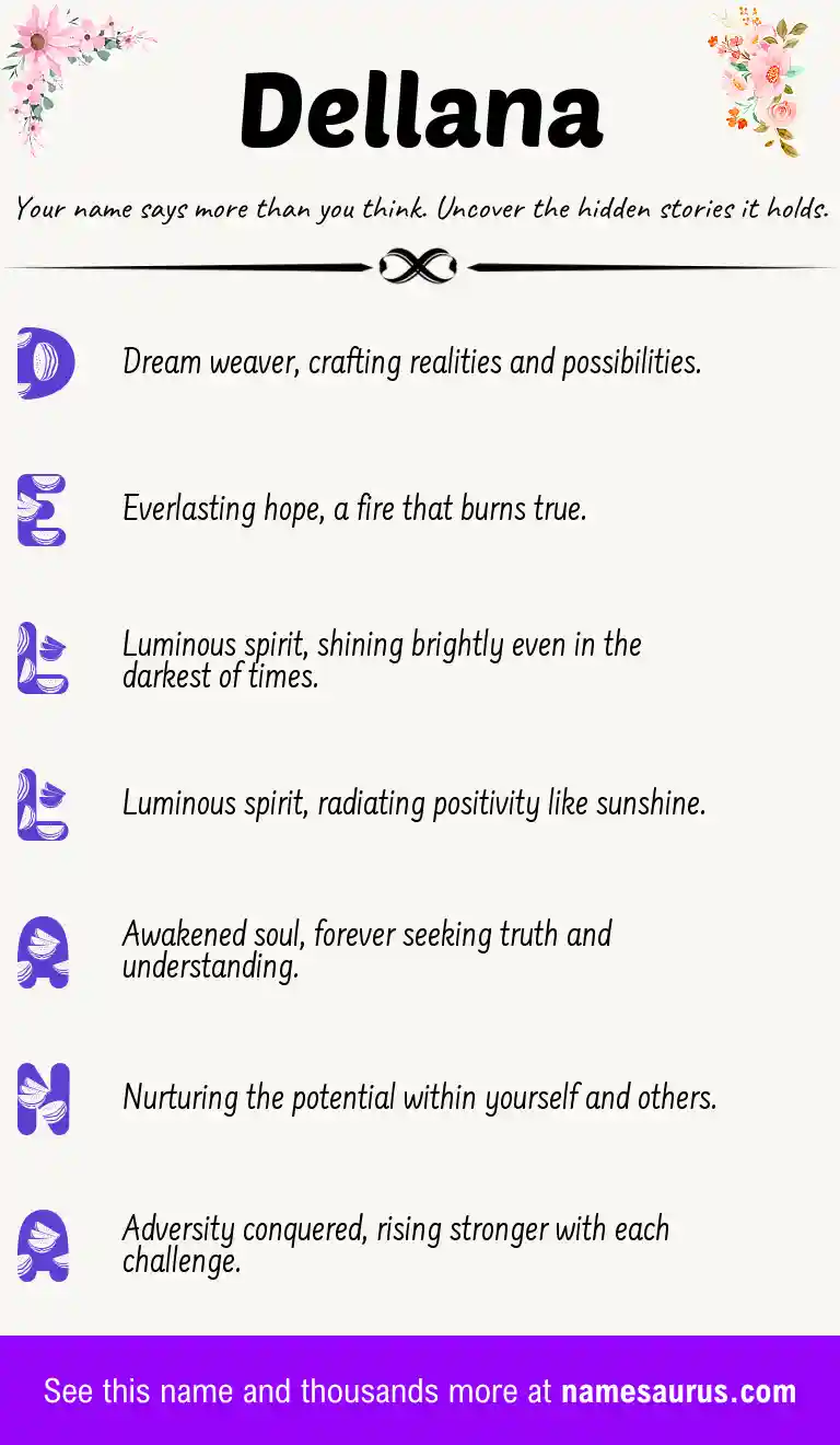 Acrostic poem about Dellana.
