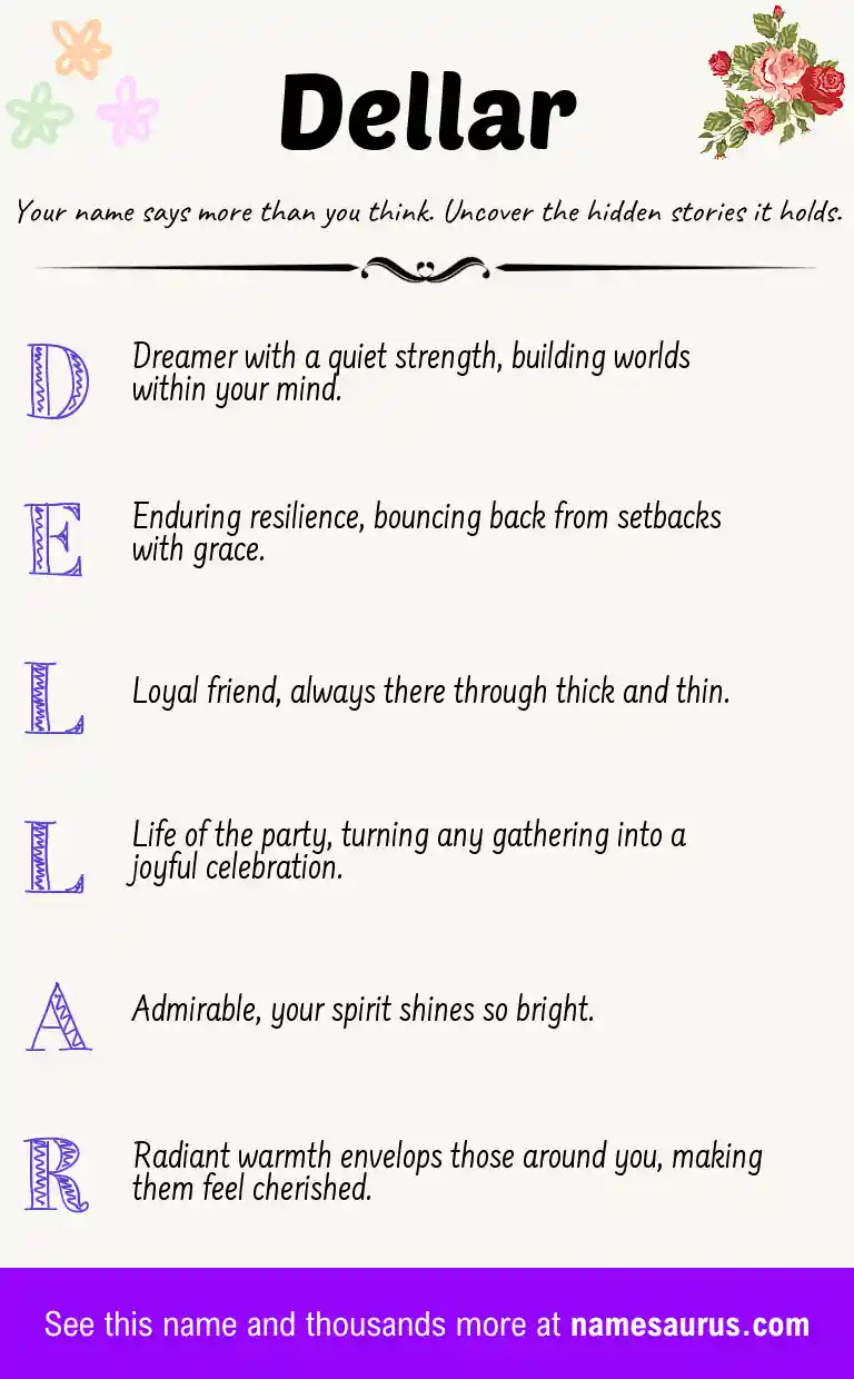 Acrostic poem about Dellar.