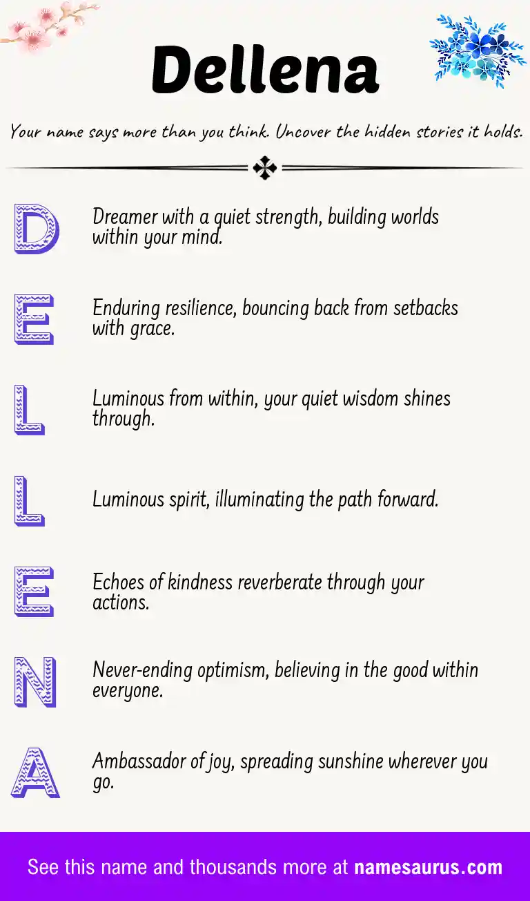 Acrostic poem about Dellena.