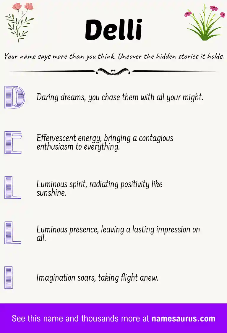 Acrostic poem about Delli.
