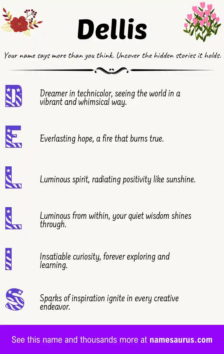 Acrostic poem about Dellis.