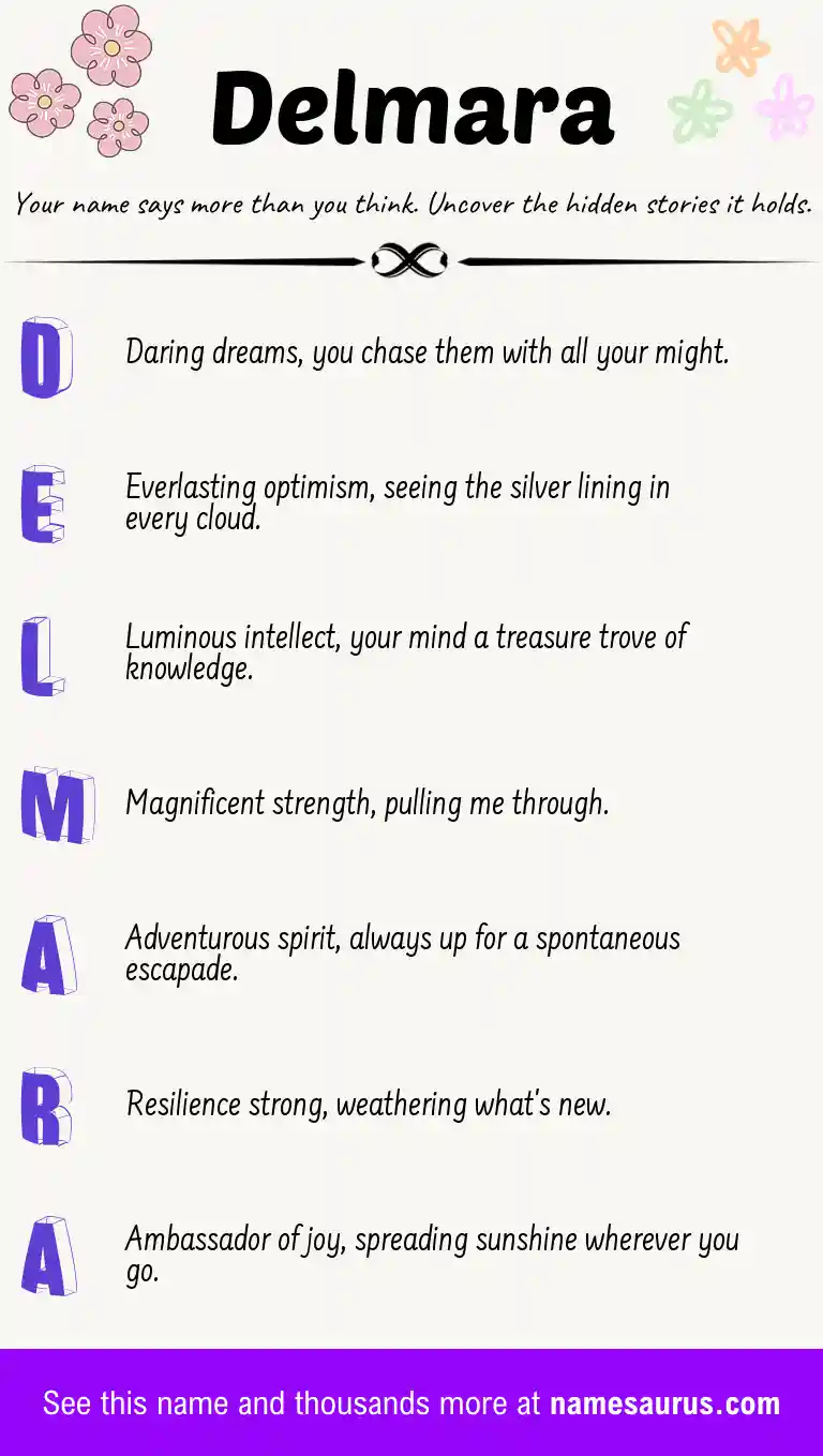 Acrostic poem about Delmara.