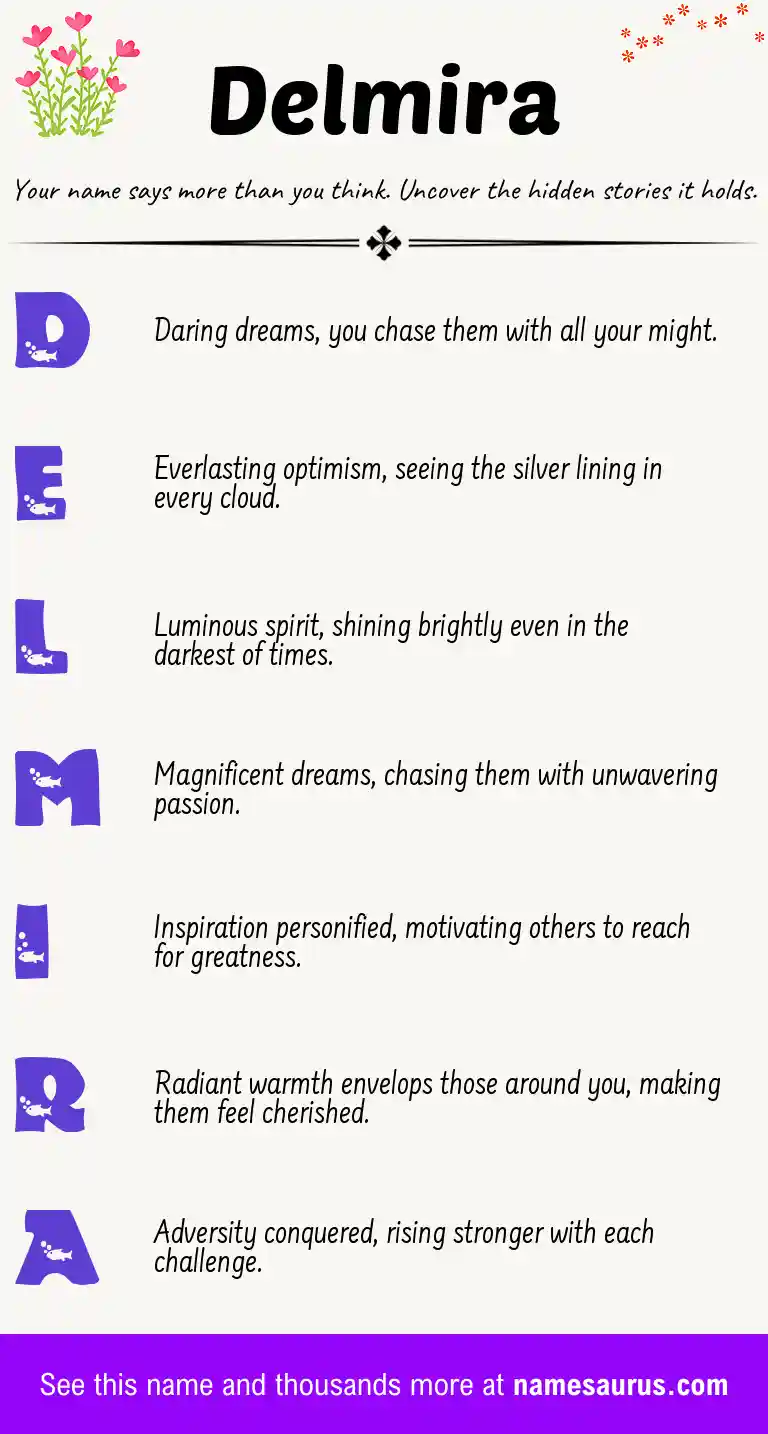 Acrostic poem about Delmira.