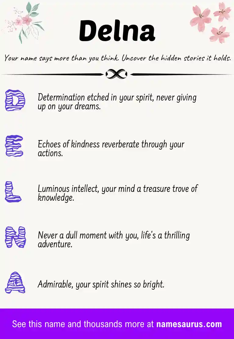 Acrostic poem about Delna.