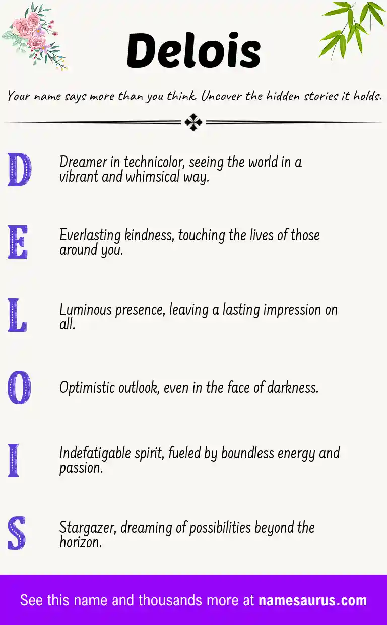 Acrostic poem about Delois.