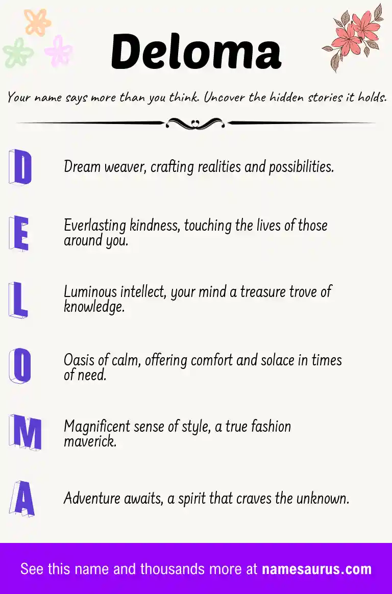 Acrostic poem about Deloma.