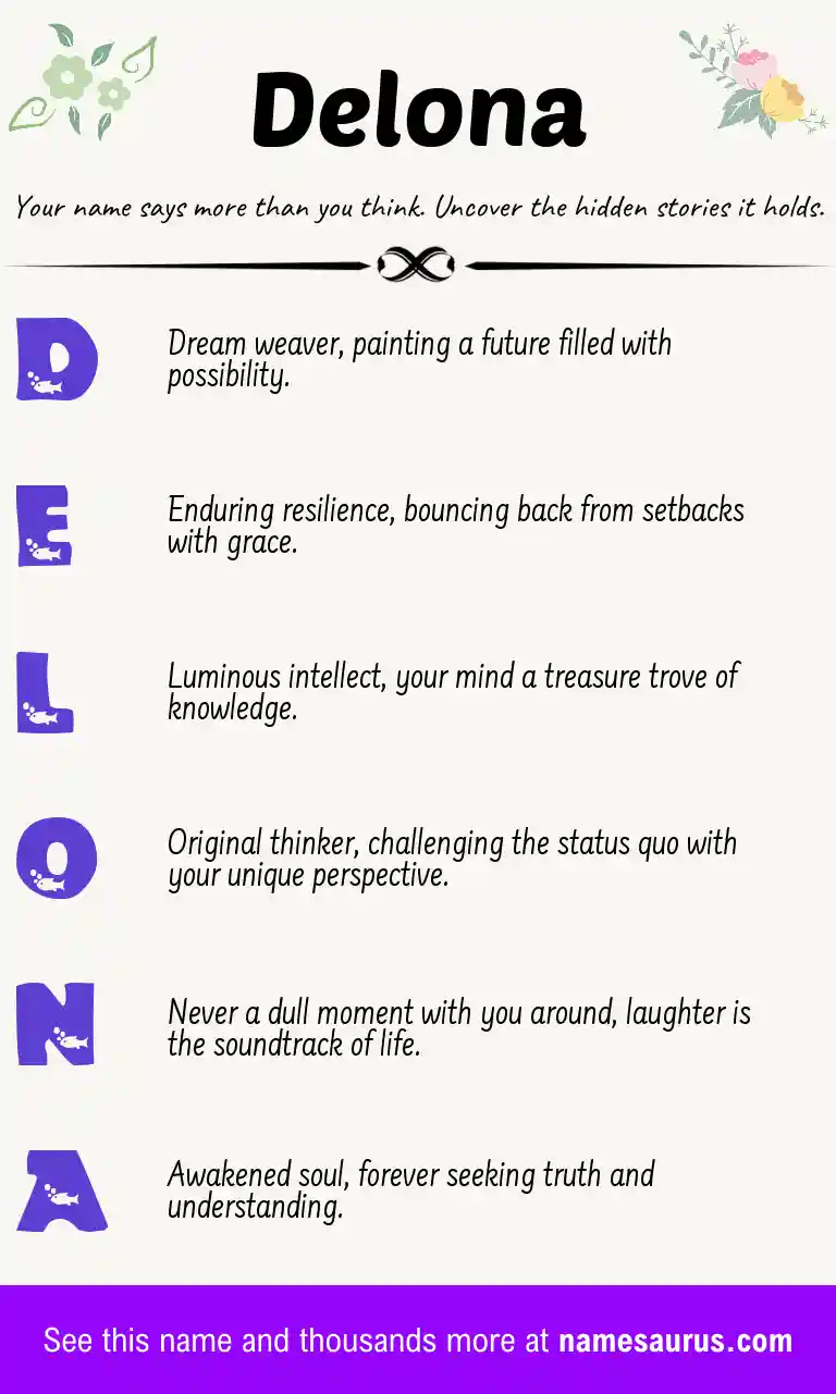 Acrostic poem about Delona.