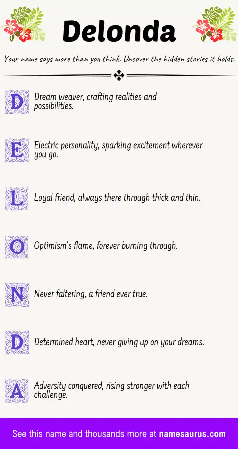 Acrostic poem about Delonda.