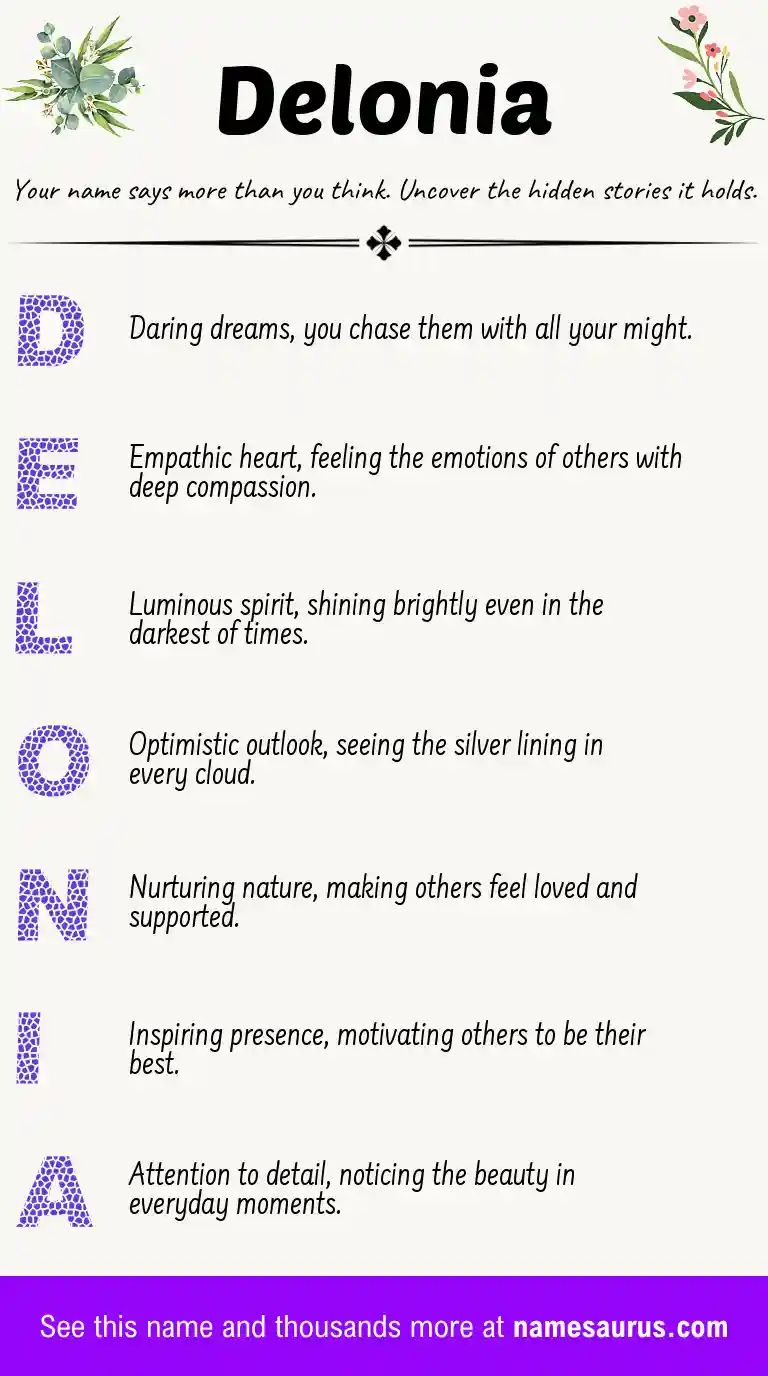 Acrostic poem about Delonia.