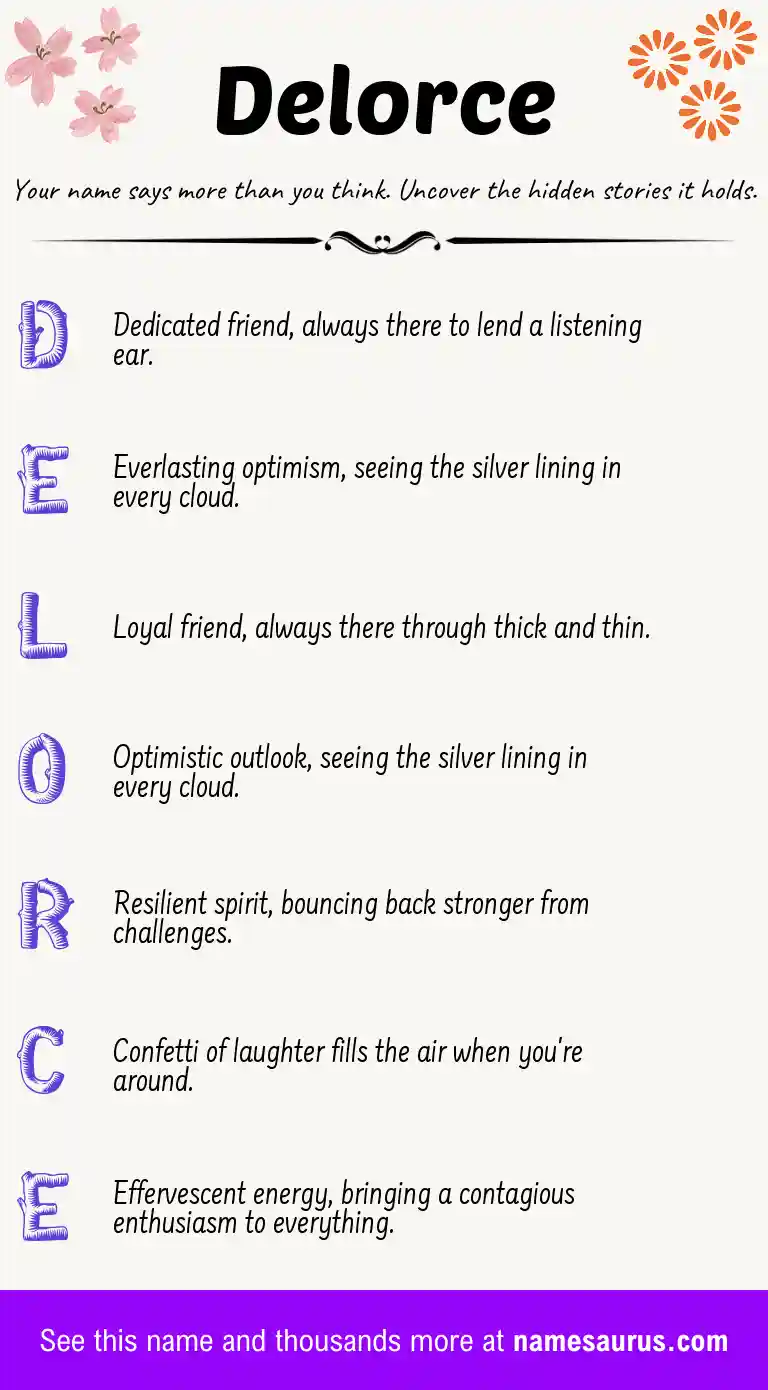 Acrostic poem about Delorce.