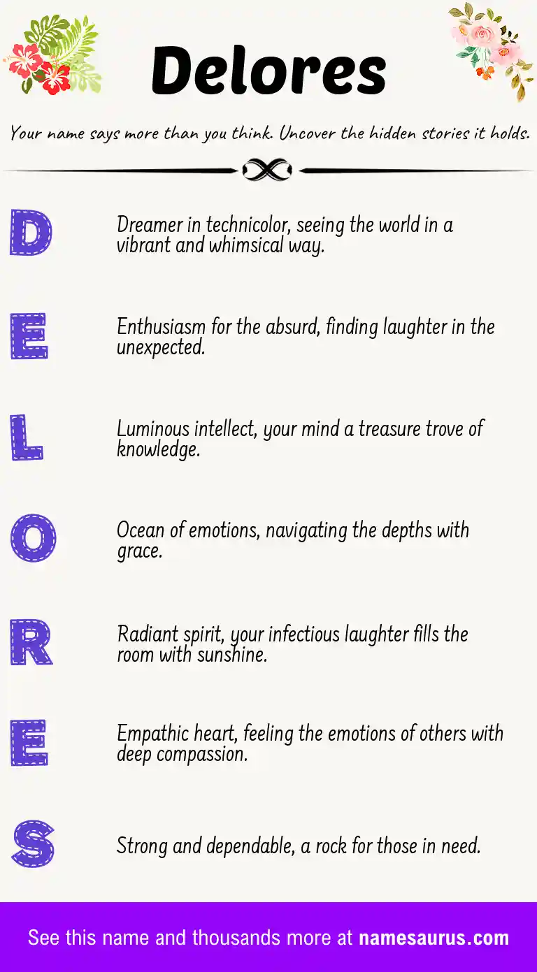 Acrostic poem about Delores.