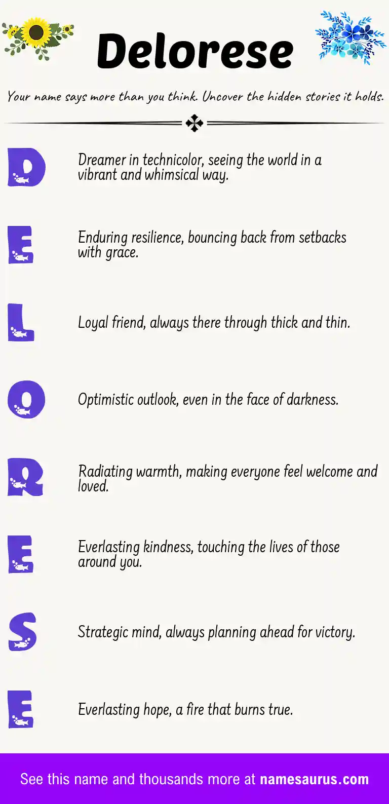 Acrostic poem about Delorese.