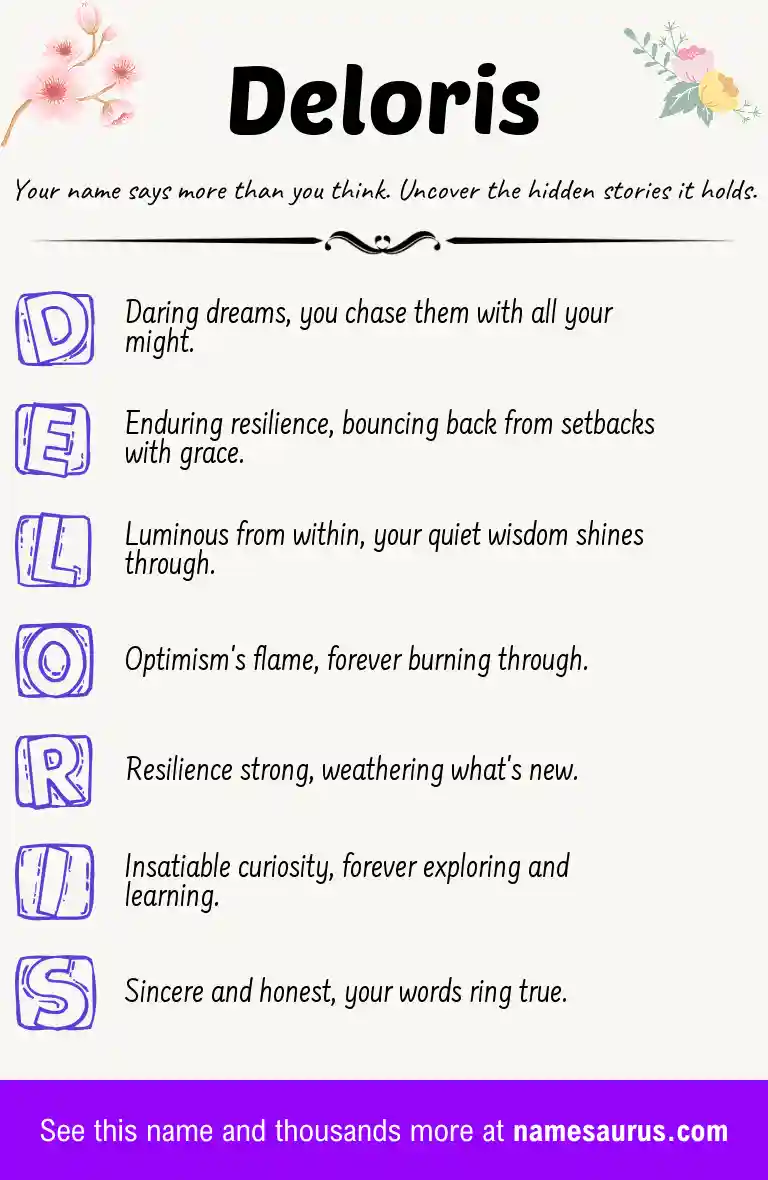 Acrostic poem about Deloris.