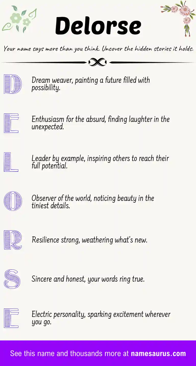 Acrostic poem about Delorse.