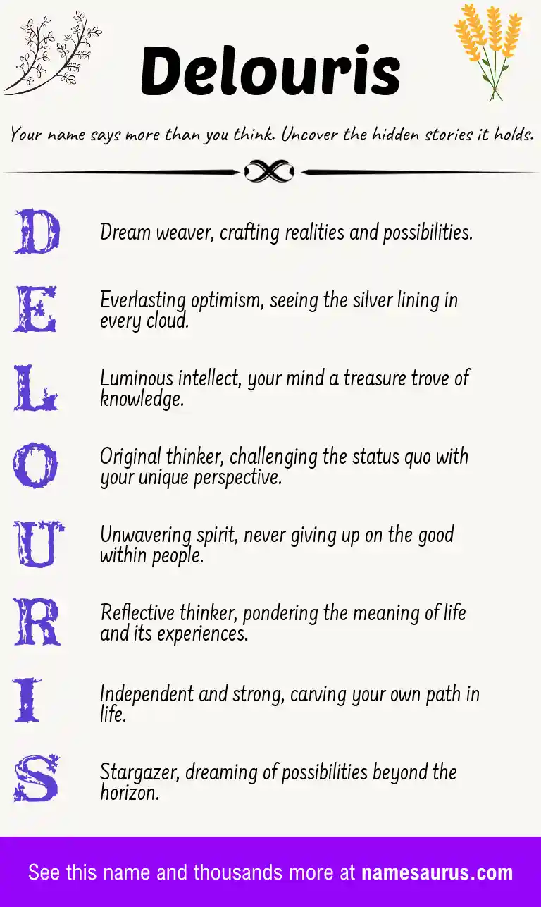 Acrostic poem about Delouris.