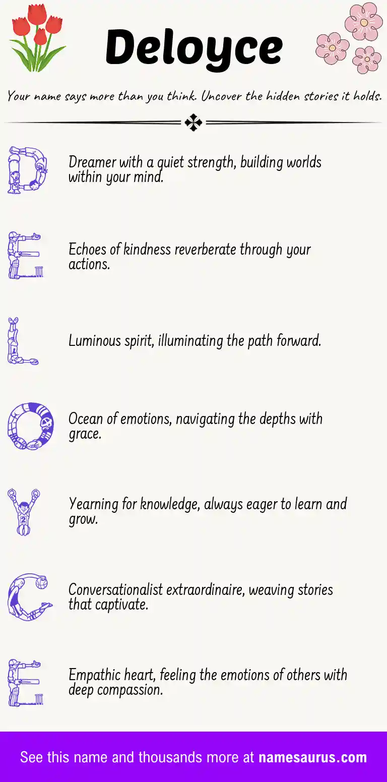 Acrostic poem about Deloyce.