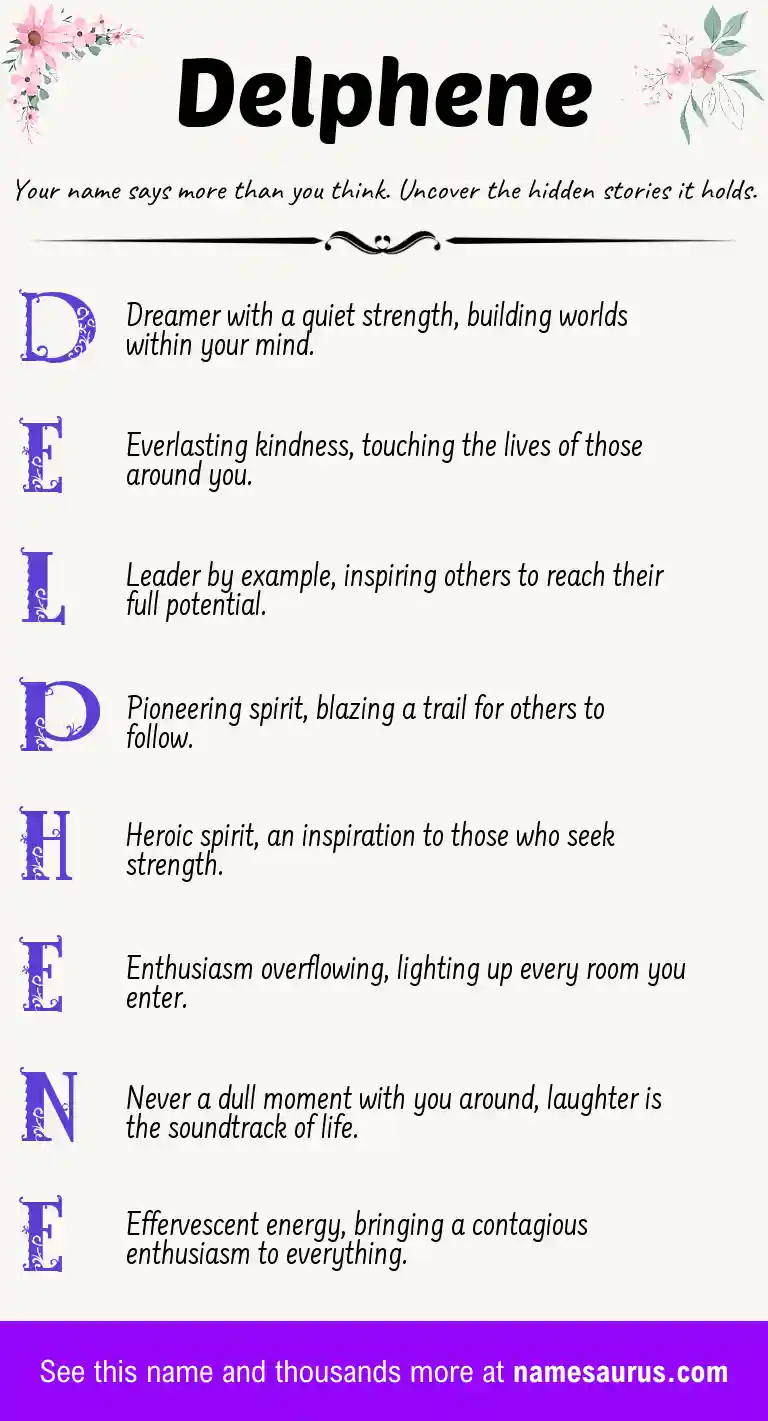 Acrostic poem about Delphene.
