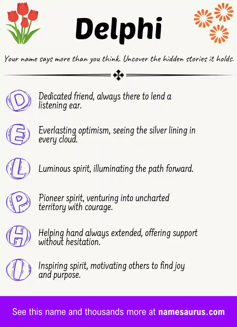 Acrostic poem about Delphi.