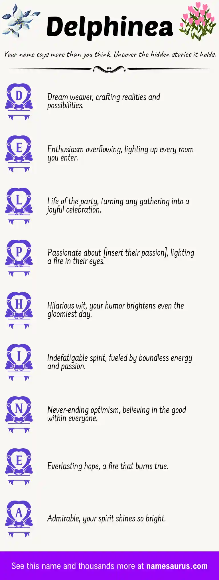 Acrostic poem about Delphinea.