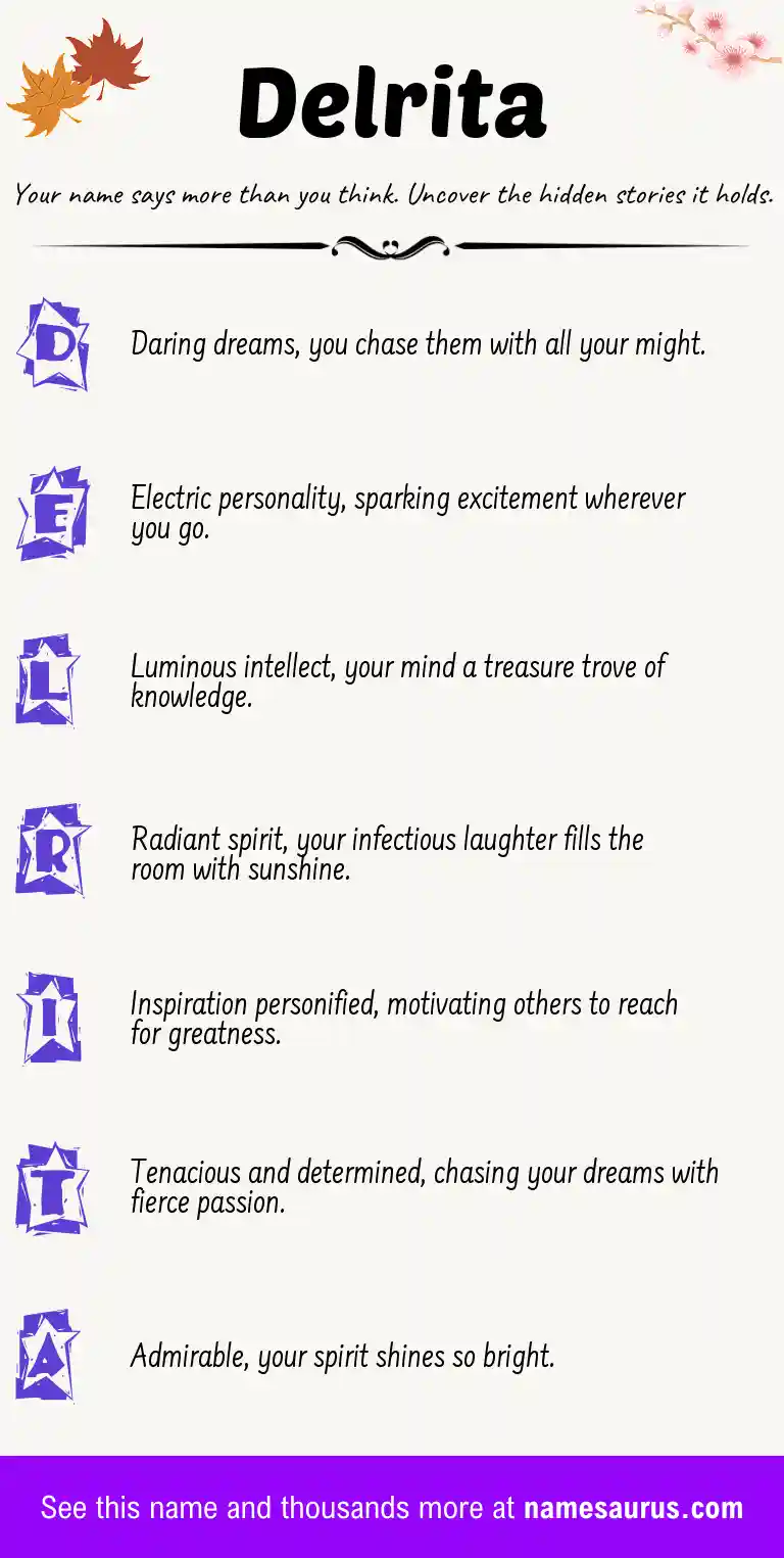 Acrostic poem about Delrita.
