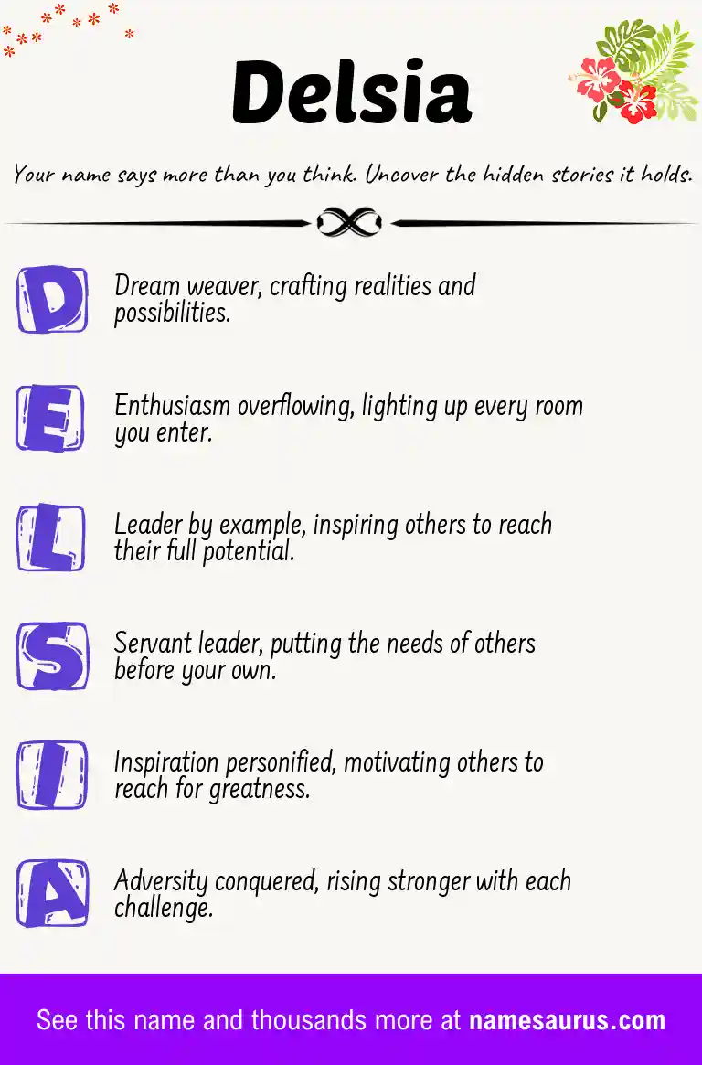 Acrostic poem about Delsia.